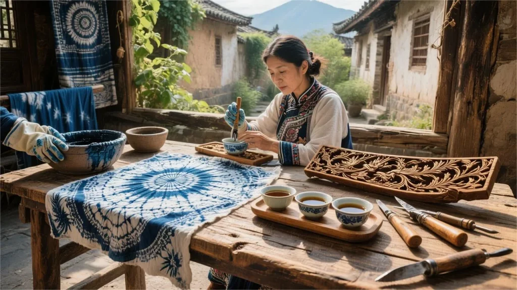 大理旅遊非遺體驗扎染、白族三道茶與劍川木雕的手工慢活