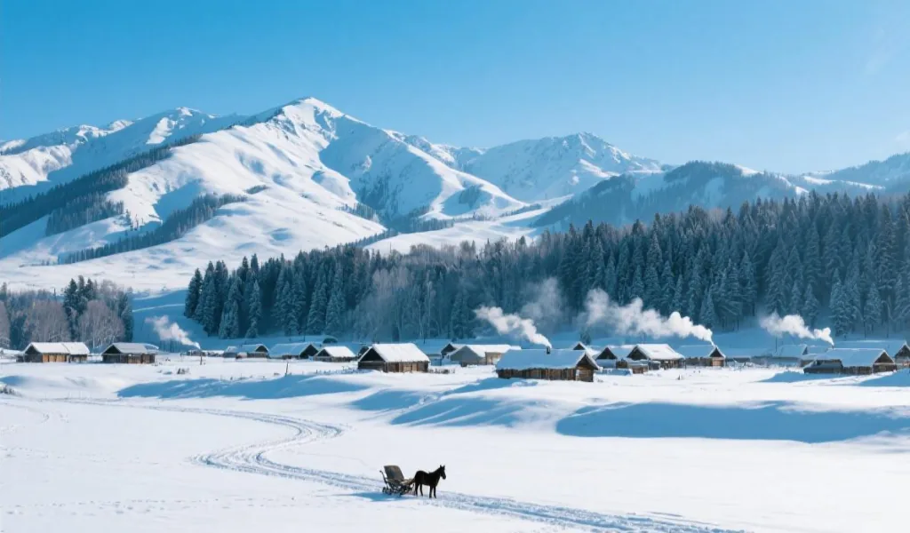 第二天飞往阿勒泰,入住滑雪度假区
