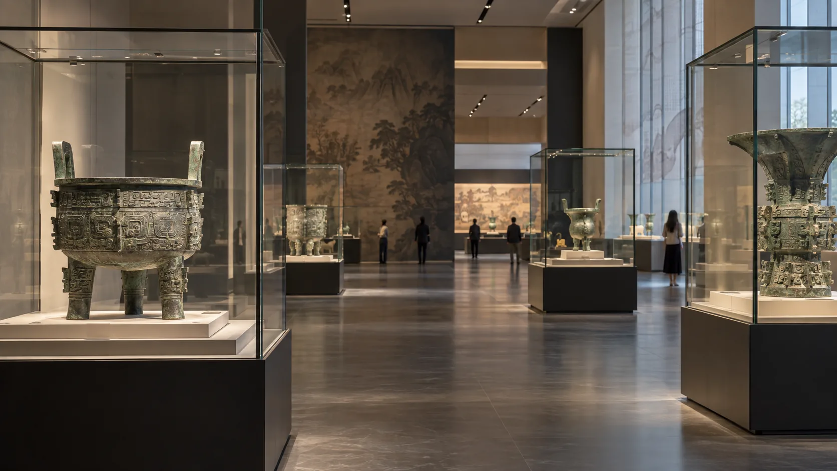 中国古代青铜器展厅场景示意图