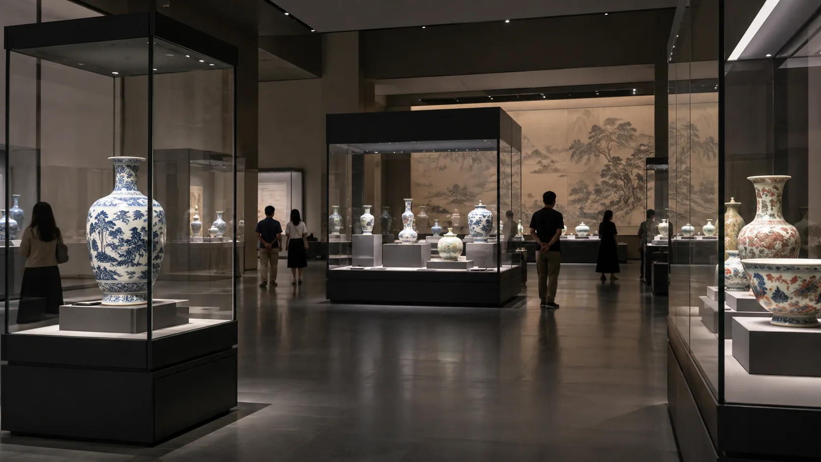中国古代陶瓷展厅场景示意图