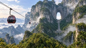天门山山水风景（AI生成示意图）