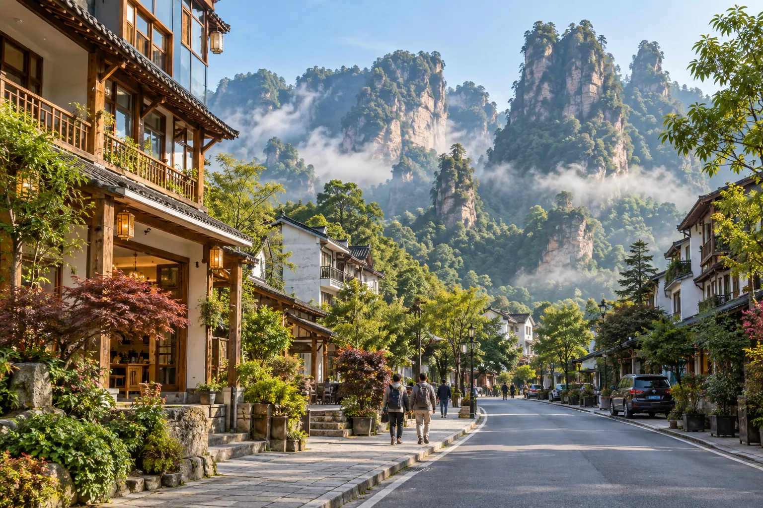 武陵源住宿街道与山景